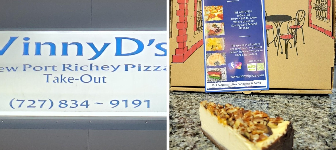 Vinny D's Pizza take out Menu